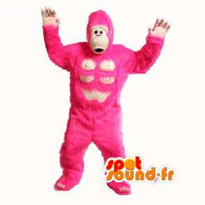 Gorila mascota de pelo rosa - traje rosa Gorila - MASFR003525 - Mascotas de gorila