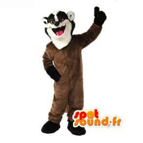 Mascotte de putois noir blanc et marron - Costume de putois - MASFR003526 - Animaux de la forêt