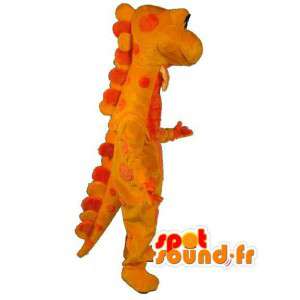 Oransje og gult dinosaur maskot - Dinosaur Costume - MASFR003529 - Dinosaur Mascot