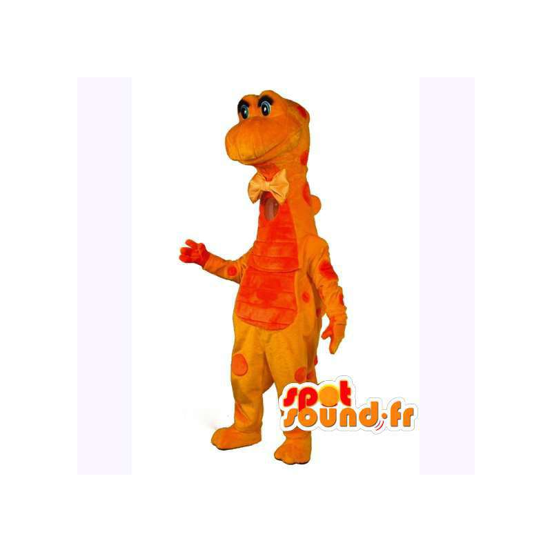 Dinosaur mascot orange and yellow - Dinosaur Costume - MASFR003529 - Mascots dinosaur