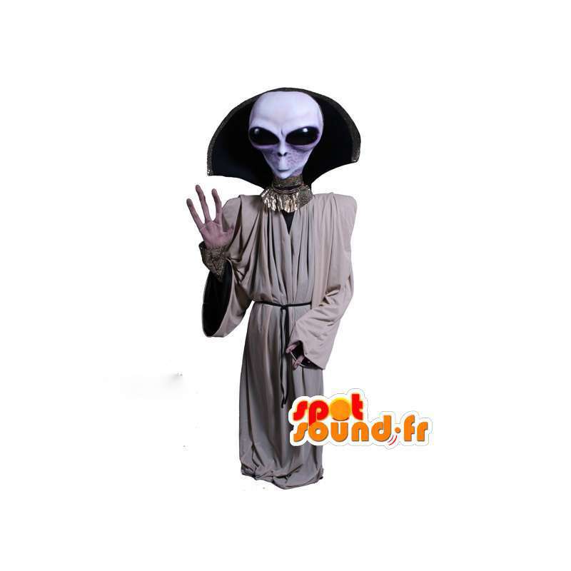 Mascot roxo extraterrestre com capa bege - MASFR003530 - animais extintos mascotes