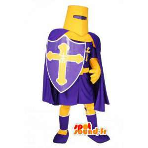 Knight mascot purple and yellow - Knight Costume - MASFR003531 - Mascots of Knights