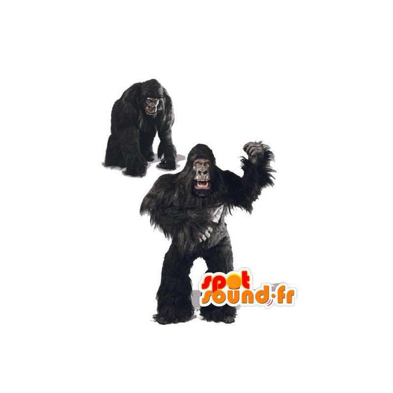 Nero gorilla realistico mascotte - Costume Gorilla Bianco - MASFR003534 - Mascotte gorilla