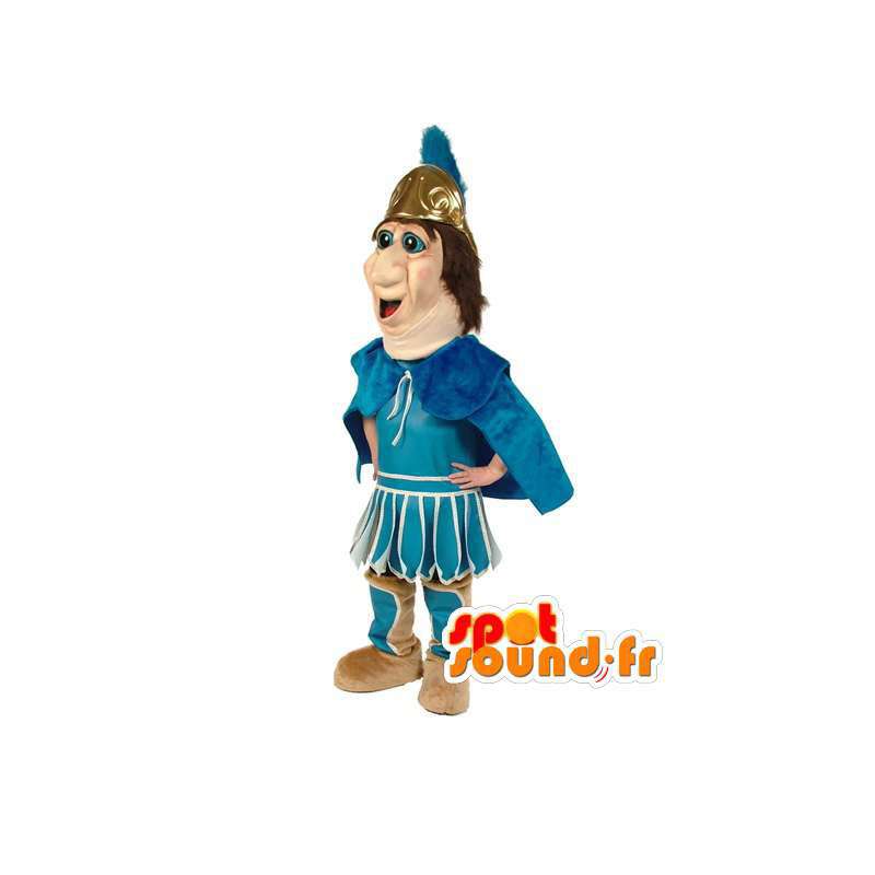 Blå romersk maskot - Traditionelt ridderdragt - Spotsound maskot