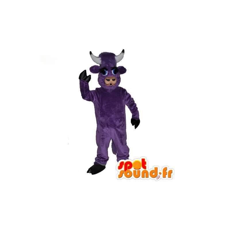 Mascotte della mucca viola - Costume divertente Cow - MASFR003537 - Mucca mascotte