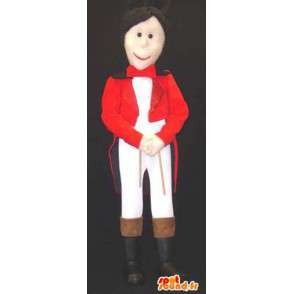 Conductor mascot dressed in a tuxedo red - MASFR003538 - Human mascots