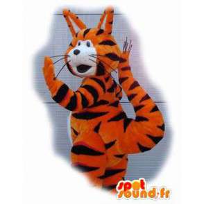 Mascotte de chat tigré orange et noir - Costume de chat orange - MASFR003542 - Mascottes de chat