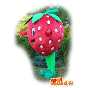 Mascot la forma de una fresa gigante - Fresa Traje - MASFR003546 - Mascota de la fruta