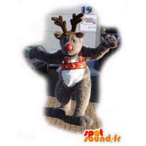 Mascotte de renne du père Noël - Déguisement de renne marron - MASFR003550 - Mascottes Noël