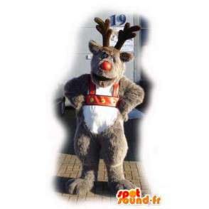 Mascotte de renne du père Noël - Déguisement de renne marron - MASFR003550 - Mascottes Noël