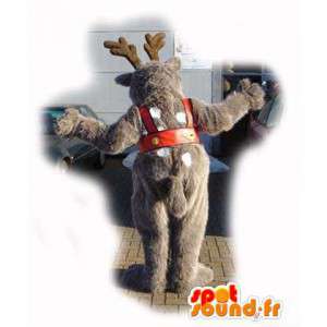 Santův sob maskot - hnědá sob kostým - MASFR003550 - Vánoční Maskoti