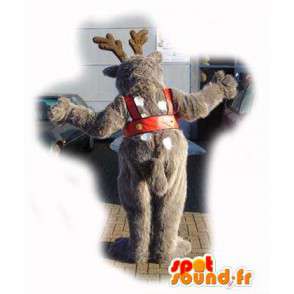 Santův sob maskot - hnědá sob kostým - MASFR003550 - Vánoční Maskoti