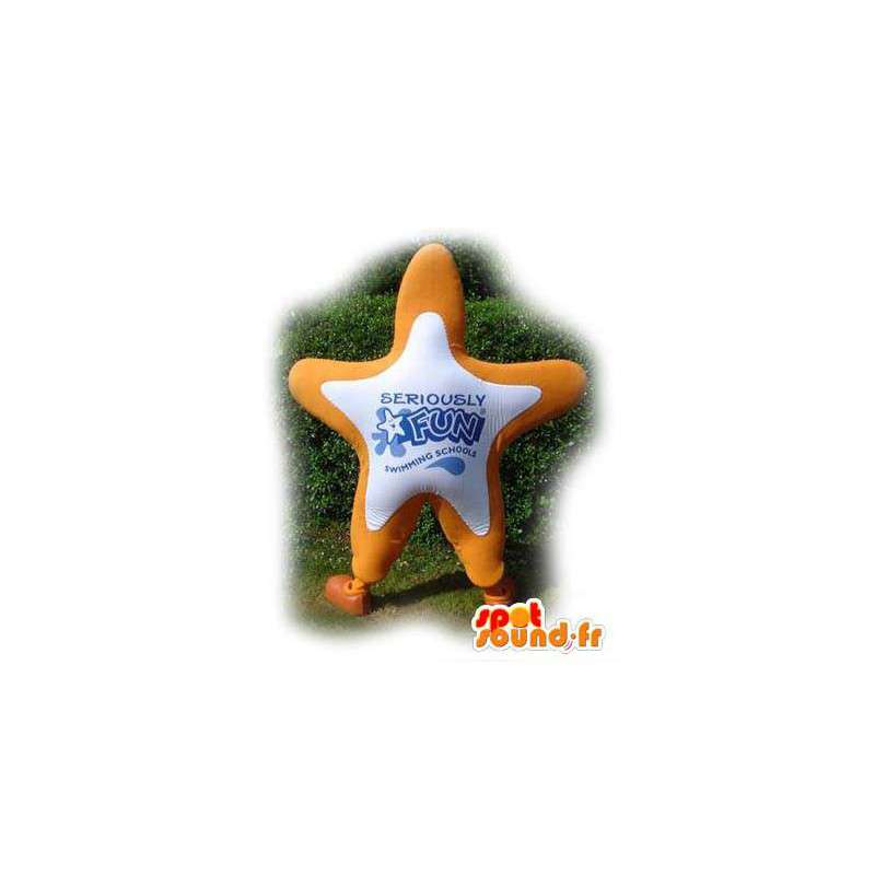 Mascot em forma de laranja estrela gigante - Traje Estrela - MASFR003553 - Mascotes não classificados