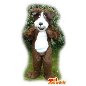 茶色と白の犬のマスコット-ぬいぐるみの衣装-MASFR003556-犬のマスコット