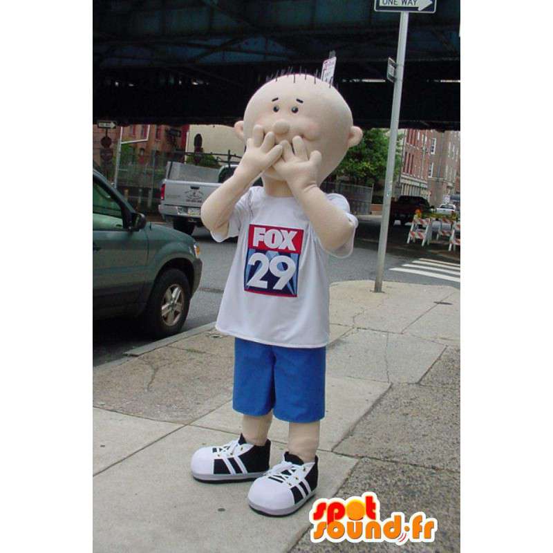 Kostüm Boy - in blau und weiß-Maskottchen Junge gekleidet - MASFR003566 - Maskottchen-jungen und Mädchen