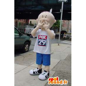 Mascot boy dressed in blue and white - Costume Boy - MASFR003566 - Mascots boys and girls