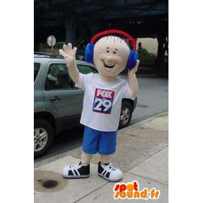 Jongen mascotte gekleed in blauw en wit - Boy Costume - MASFR003566 - Mascottes Boys and Girls