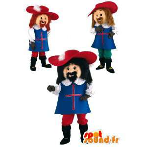 Tre moschettieri mascotte - Atos, Aramis, Porthos-confezione da 3 - MASFR003575 - Famosi personaggi mascotte