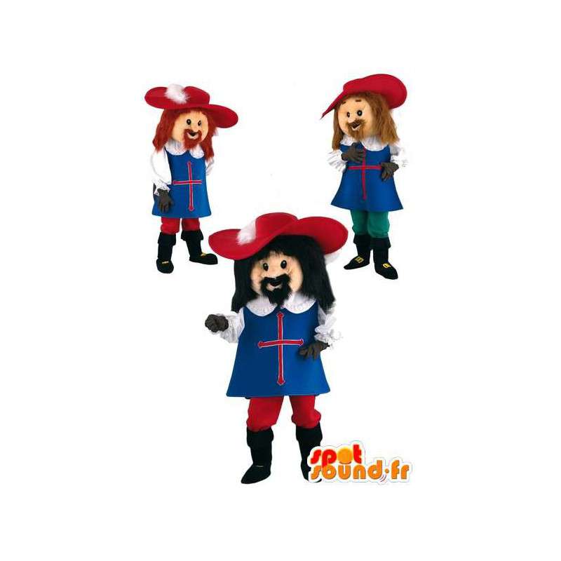 Mascot 3 mosqueteros - Atos, Aramis, Porthos-Pack de 3 - MASFR003575 - Personajes famosos de mascotas
