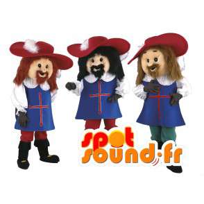 Mascot 3 musketerer - Atos Aramis Porthos- Pack 3 - MASFR003575 - kjendiser Maskoter