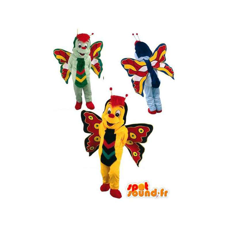Kostüme Schmetterlinge - Packung mit 3 Anzüge Schmetterling - MASFR003576 - Maskottchen Schmetterling