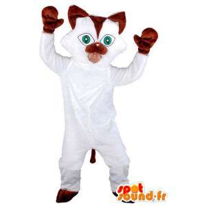 Maskotti kissa valkoinen ruskeaan päihin - Kissa Suit - MASFR003578 - kissa Maskotteja