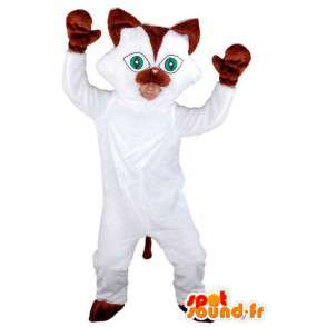 Mascot gato blanco con los extremos de color marrón - Traje del gato - MASFR003578 - Mascotas gato