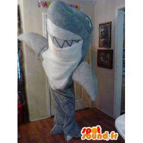 Grå hajmaskot - Sharkdräkt - Spotsound maskot