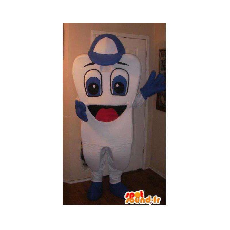 Mascot hvitt og blått gigantisk tann - Tooth Disguise - MASFR003593 - Ikke-klassifiserte Mascots