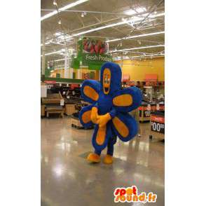 Mascot vormige gele en blauwe bloem - Flower Costume - MASFR003594 - mascottes planten