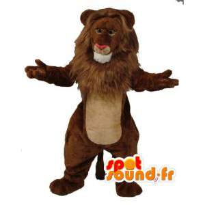 Plys brun løve maskot - kæmpe løve kostume - Spotsound maskot