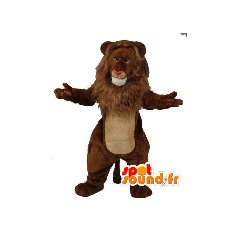 Plyschbrun lejonmaskot - jätte lejondräkt - Spotsound maskot