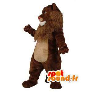 Μπράουν λιοντάρι μασκότ βελούδου - γίγαντας λιοντάρι κοστούμι - MASFR003598 - Λιοντάρι μασκότ