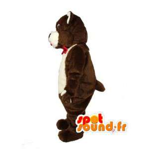 Brun og hvid bjørnemaskot - Bamse-kostume - Spotsound maskot