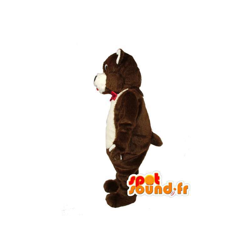 La mascota del oso marrón y blanco - Oso Disfraz de peluche - MASFR003599 - Oso mascota