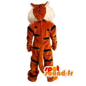 Gestreifte orange Tiger-Maskottchen schwarz - Kostüm Tiger - MASFR003604 - Tiger Maskottchen