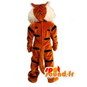 Orange tiger maskot stribet med sort - Tiger kostume -