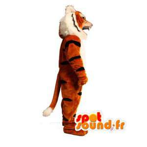 Gestreifte orange Tiger-Maskottchen schwarz - Kostüm Tiger - MASFR003604 - Tiger Maskottchen