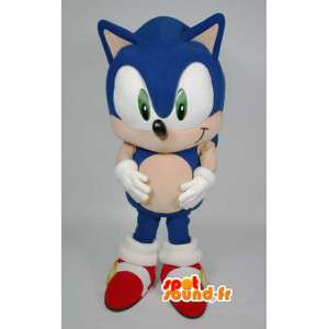 Maskotti Sonic kuuluisan sinisen siilin videopeli - Sonic - MASFR003605 - julkkikset Maskotteja