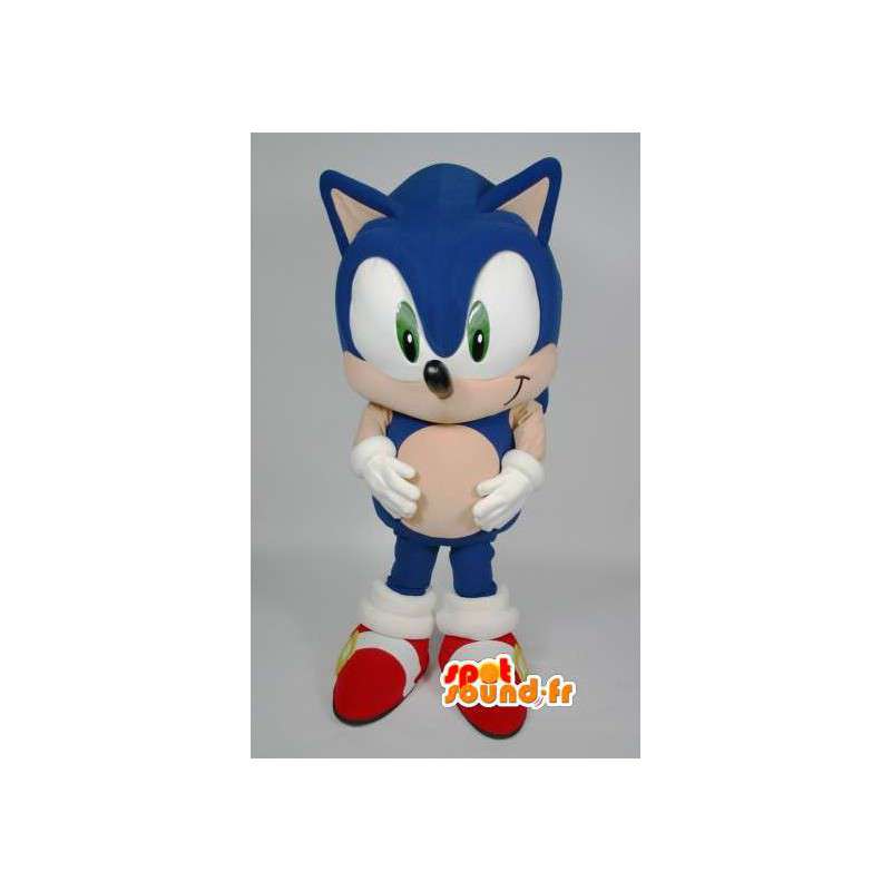 Maskot Sonic berømte blå pinnsvinet videospill - Sonic - MASFR003605 - kjendiser Maskoter