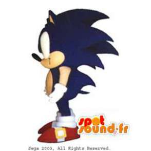 Maskotti Sonic kuuluisan sinisen siilin videopeli - Sonic - MASFR003605 - julkkikset Maskotteja