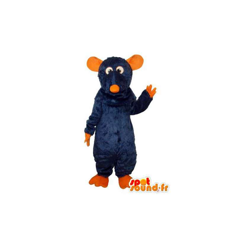 Mascot blauw en oranje muis - onschuldig muiskostuum  - MASFR003609 - Mouse Mascot