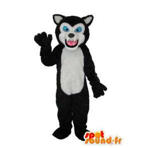 Mascot gato preto e branco - traje preto do gato branco  - MASFR003610 - Mascotes gato