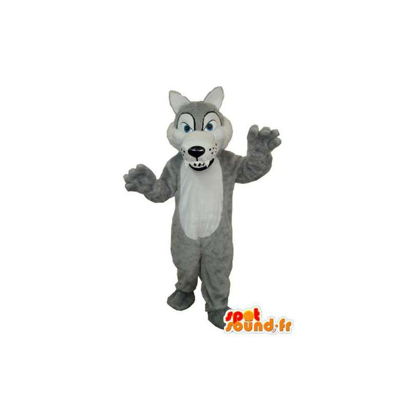 Terno cão cinzento - cinza mascote do cão  - MASFR003611 - Mascotes cão