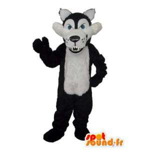 黒と白の犬のコスチューム-ぬいぐるみの衣装-MASFR003612-犬のマスコット