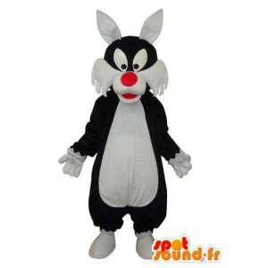 Costume de chat noir et blanc – Déguisement de chat en peluche  - MASFR003614 - Mascottes de chat