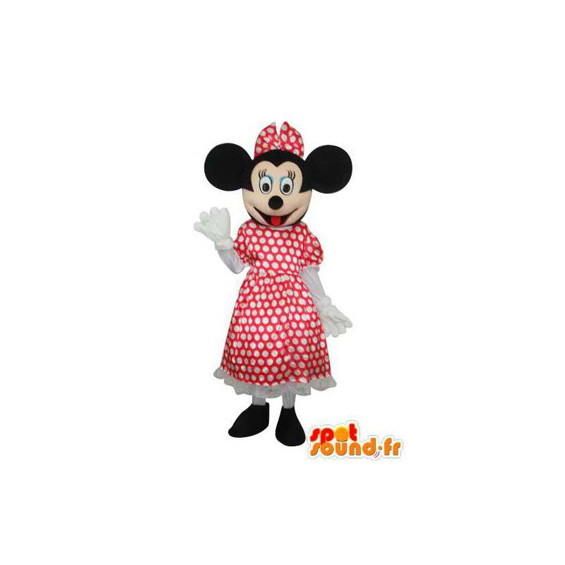 Mouse costume with red dress with white dots  - MASFR003624 - Mickey Mouse mascots