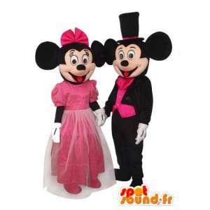 Mouse mascottes Couple - paar muiskostuum  - Mascottes van Mickey Mouse - MASFR003626 - SpotSound.fr