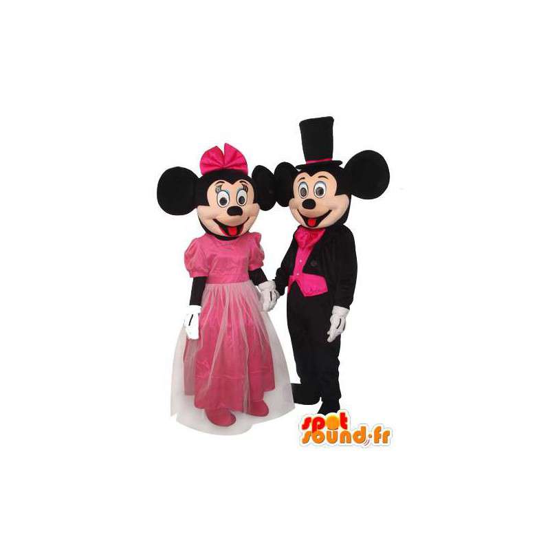 Mouse mascottes Couple - paar muiskostuum  - Mascottes van Mickey Mouse - MASFR003626 - SpotSound.fr