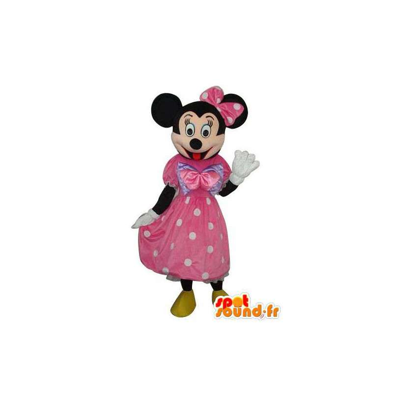 Maskottchen-Maus mit rosa Kleid mit weißen Tupfen - Kostüm Maus - MASFR003627 - Mickey Mouse-Maskottchen